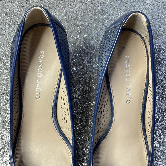 Franco Sarto Washed Denim Blue Wooden Heel Size 9.5 - Picture 10 of 13